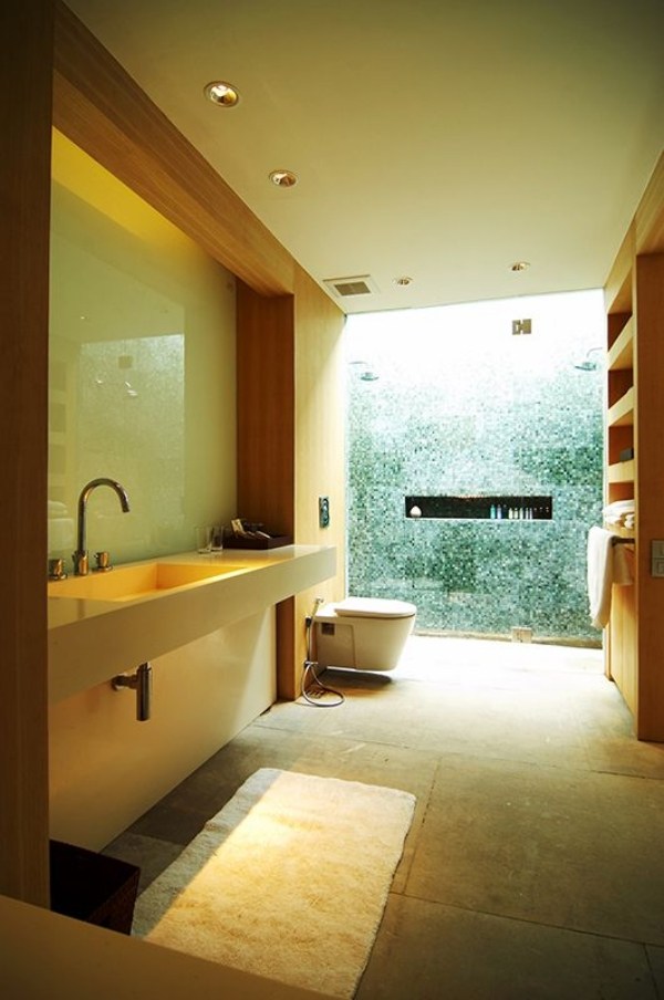 trendiga badrumsmöbler design interiör kakel matchande färger