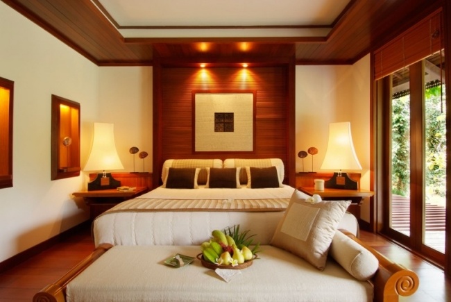 Exotiska sovrumsmöbler vägg-tropiskt träväggglasinsats