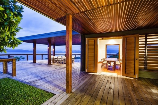 Lyxig villa trädäck veranda takläggning resort-Korovesi Fiji