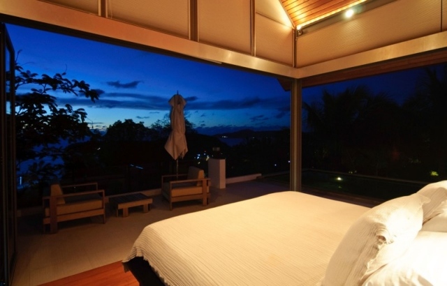 Sovrumsdesign ljusa idéer öppna väggar-se naturen Phuket