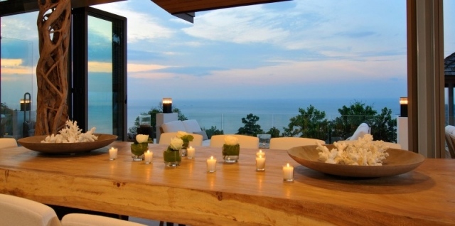 utomhus matbord-rustika lyktor resort Chan-Grajang