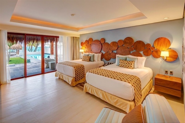 sovrum lyx trendiga möbler färgschema panoramautsikt