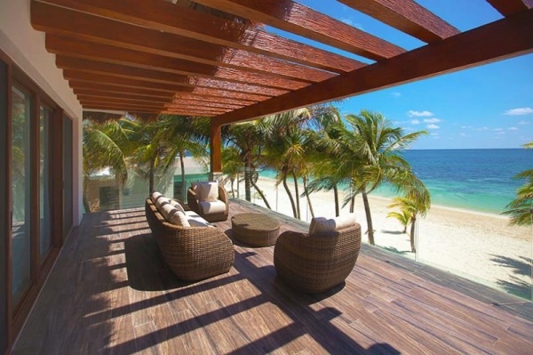 azul villa esmeralda lyxig avkopplingsplats karibiska kusten öppen terrass täckt