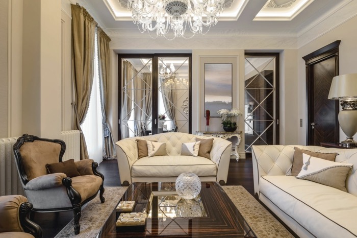 vardagsrum design italiensk elegans guldmatta bordslampa