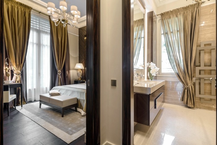 sovrum badrum lägenhet lyxiga möbler elegant möbler dekoration