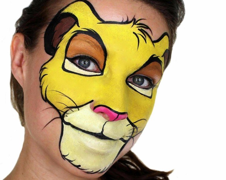 simba make up lejon färgglad kvinna