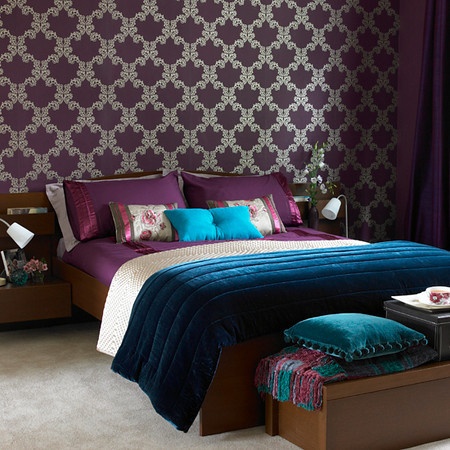 turkos-lila-färg-frestande-sovrum