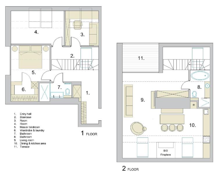 duplex galleri lägenhet med sluttande tak lägenhet planlösning