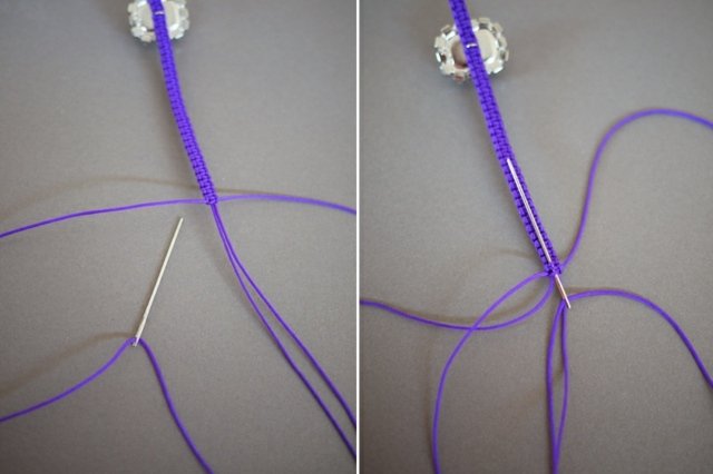 knut macrame knutteknik lila tråd