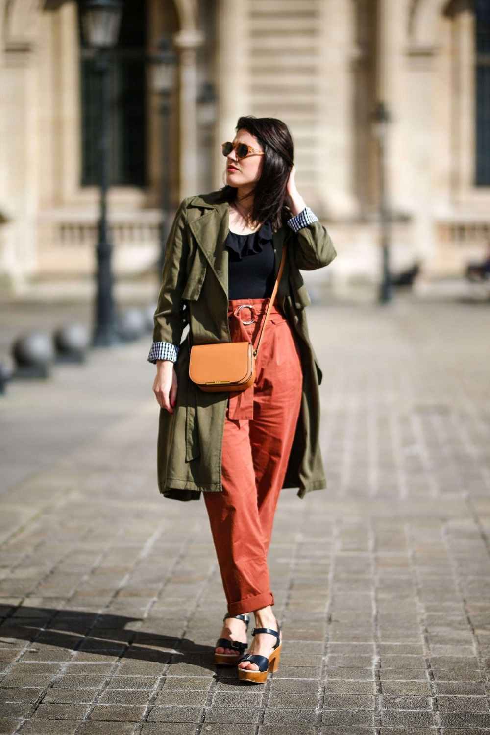 Mandarin Orange Kombinera Trenchcoat Olivgrön Trendfärger 2019