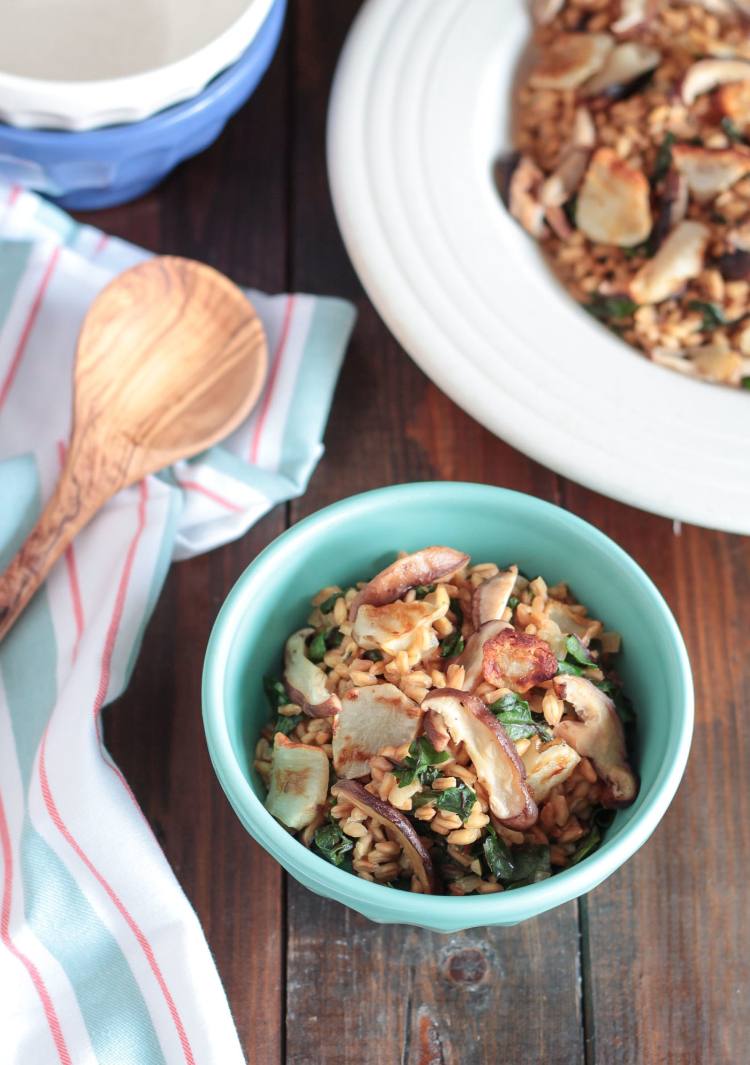 Recept schweizisk chard vegan spelt risotto svamp ärt päron