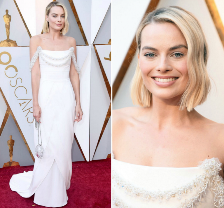 Margot Robbie Oscars 2018 vit Chanel -klänning