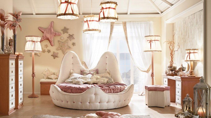 Maritima-möbler-skal-säng-flickans rum-idéer