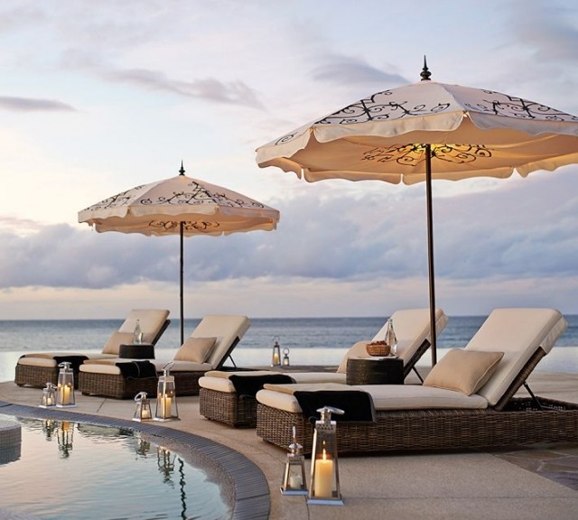 dekorativ parasoll lounge möbler-avkoppling solstol pool pool belysning-lykta-metall