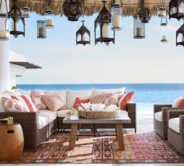 maritim trädgård sittgrupp deco sittgrupp soffbord hängande lyktor