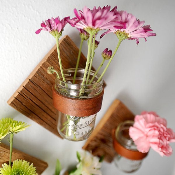 Syltburkar väggdekorationer av träblommor
