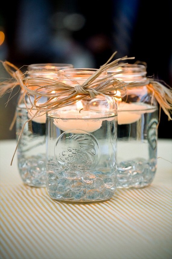 syltburkar raffia band flytande ljus glas