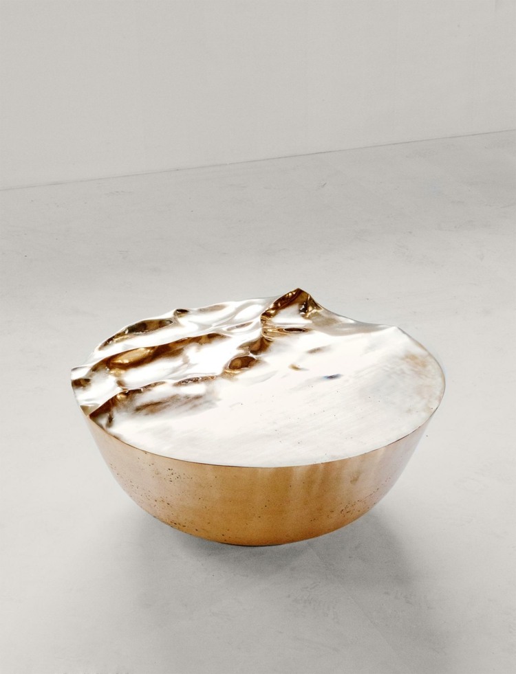 tredimensionella vågor bord yta marmor design möbler