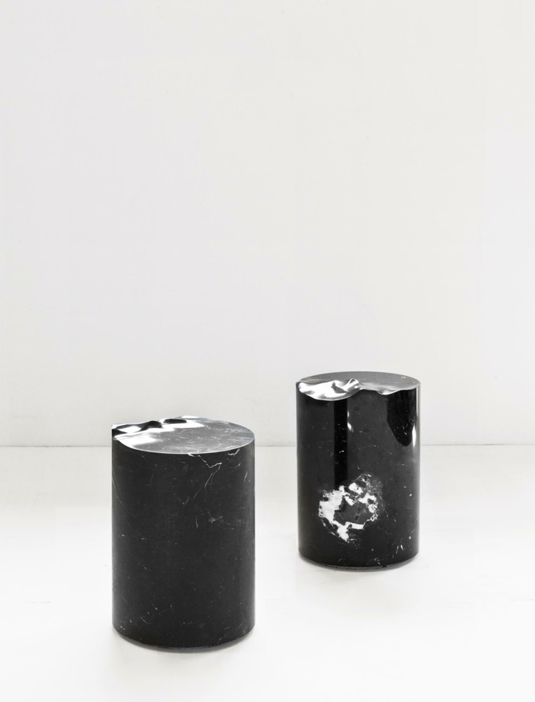 designmöbler pall svart marmor