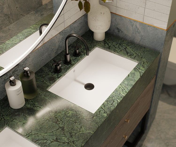moderna idéer för badrummet gürner marmor fåfänga