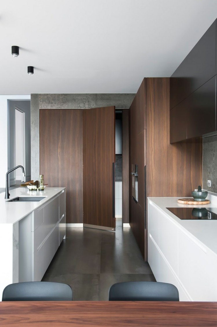marmor kök betongvägg öppen tvättstuga idé inbyggd kammare