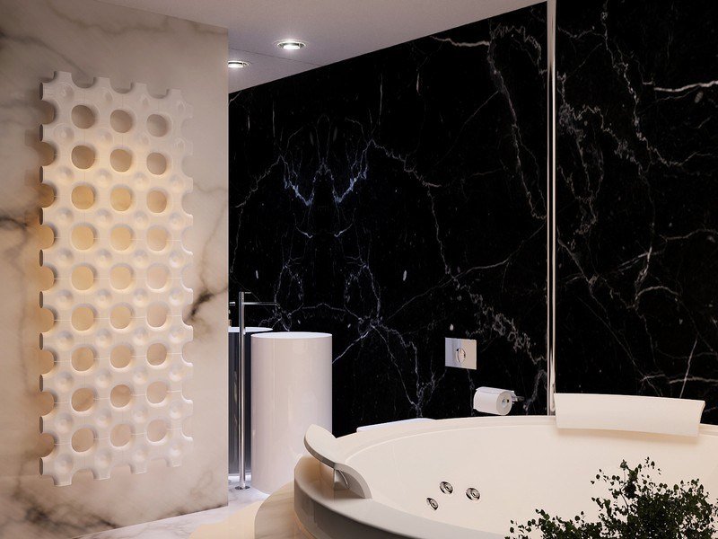 Marmorgolv-marmorplattor-fristående-badkar-värmare
