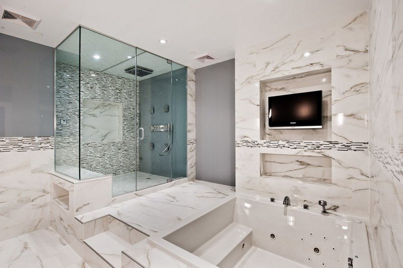 Marmorgolv-marmorplattor-badrumsidéer-ädel-väggdesign
