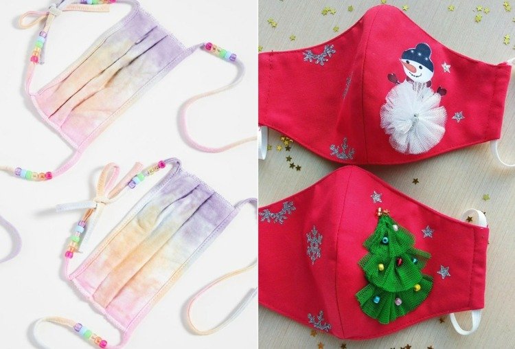 Design ansiktsmasker själv - batikteknik och jul med volanger