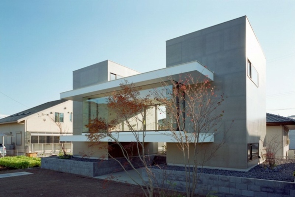 Enfamiljshus betongglas fast konstruktion modern arkitektur