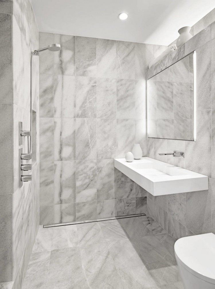 minimalistisk badrumsdesign marmorplattor