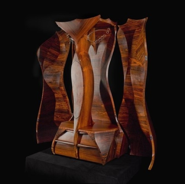 Skulpturmöbler garderobslådor integrerat trä