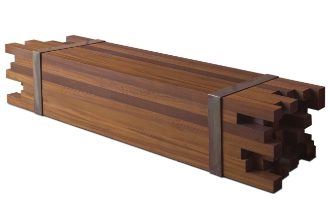 Modern bänkdesign Macico-bänk Rotsen-möbeloljad yta lättskött