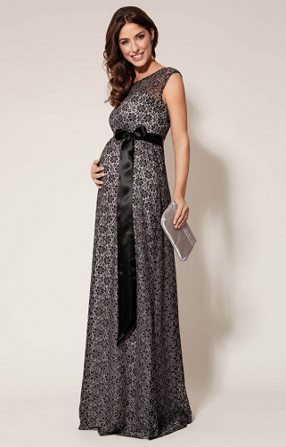 Μαύρο και ασημί φόρεμα εγκυμοσύνης