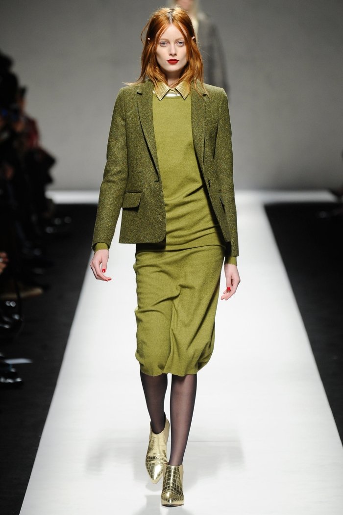 Max Mara mode höst 2014 mossgrön outfit