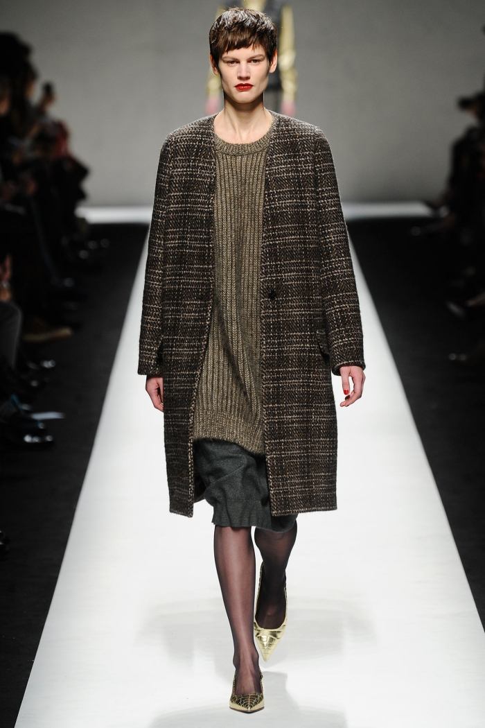 Max Mara Fashion Fall 2014 tweed-coat-long-sweater-kjol
