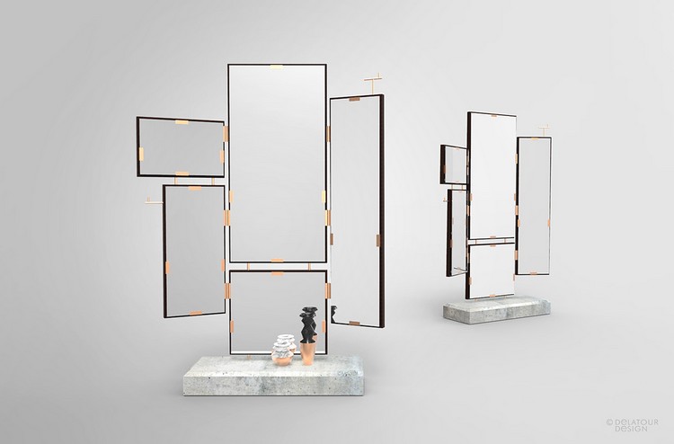 Betongmöbler flyttbara-spegel-koppar-hatthylla-jimmy-delatour-design-lab
