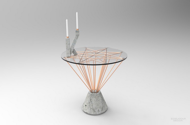 möbler-betong-kolumn-bord-glas-koppar-ljus-ljusstakar-jimmy-delatour-design-lab