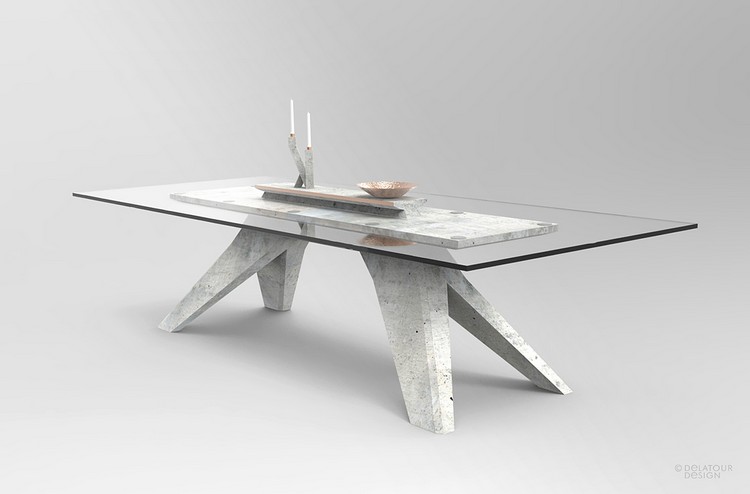 Möbler av betongbord-ljus-ljus-glas-koppar-jimmy-delatour-design-lab