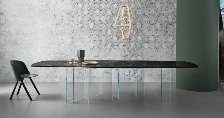 möbler av glas och keramisk tonelli design mini -arkitektur