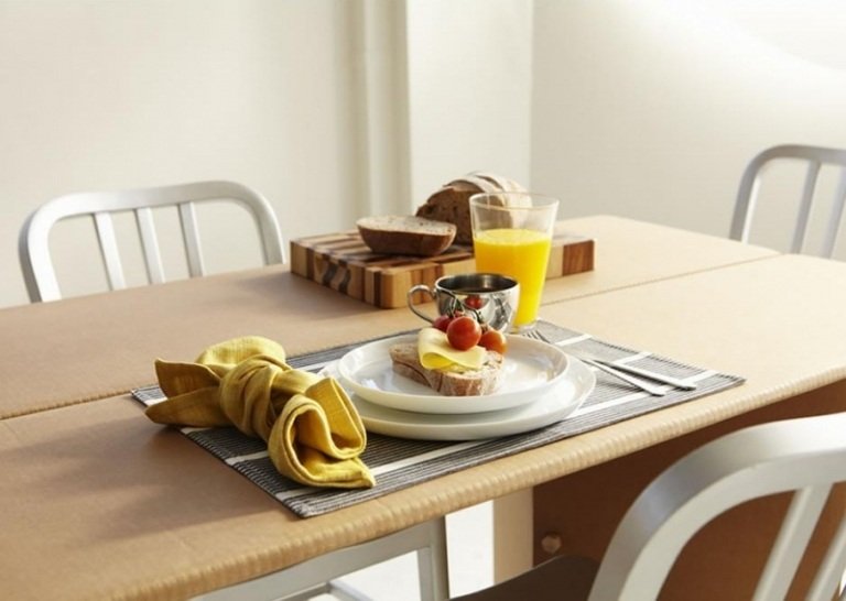 Möbler-gjorda av kartong-matbord-idéer-moderna