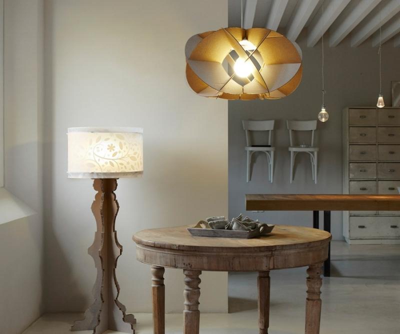 Möbler gjorda av kartong-belysning-idéer-hängande lampa