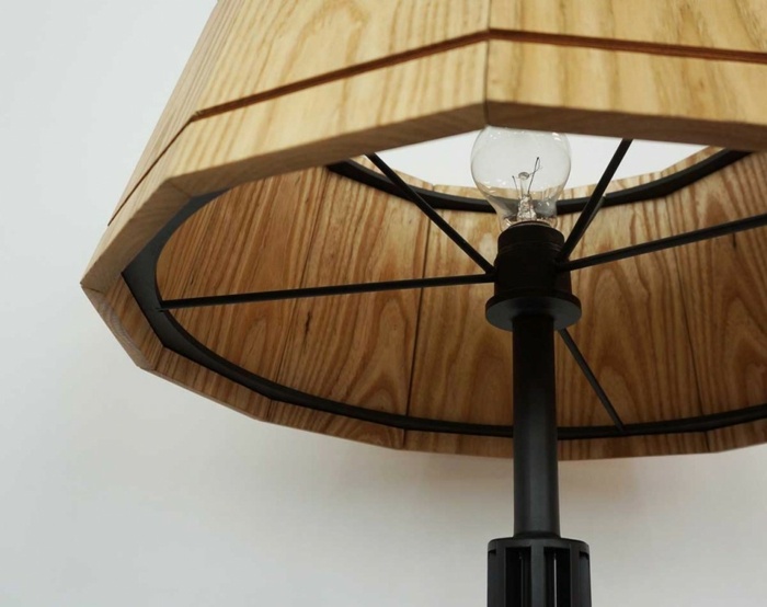lampskärm design trä glödlampa vardagsrum inredning