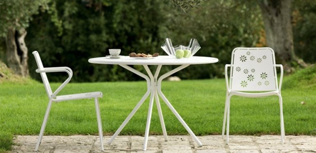 Trädgårdsmöbler designidéer Italienska tillverkare chic snygg modern vit