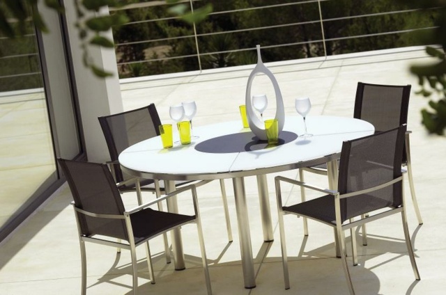 Metall trädgård balkong möbler design idéer elegant modernt original