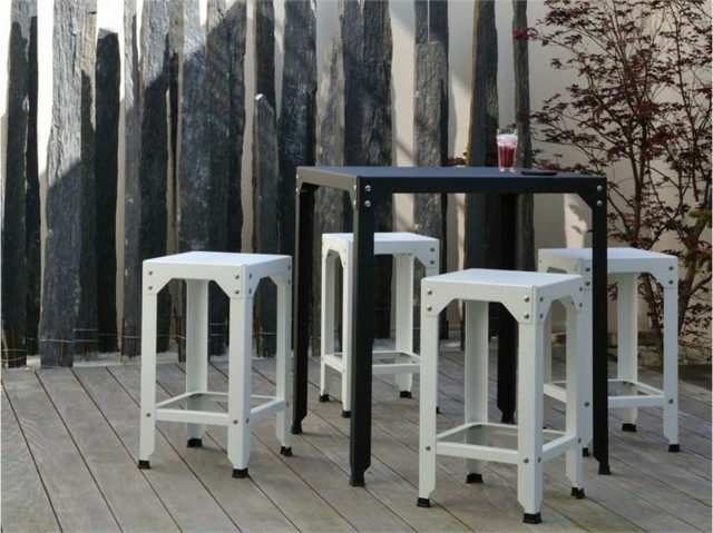 högt bord moderna möbler original snygg metall svart vit