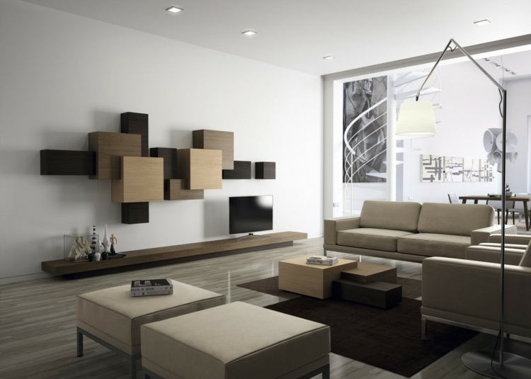 vit soffa pall hylla vägg enhet lowboard tv