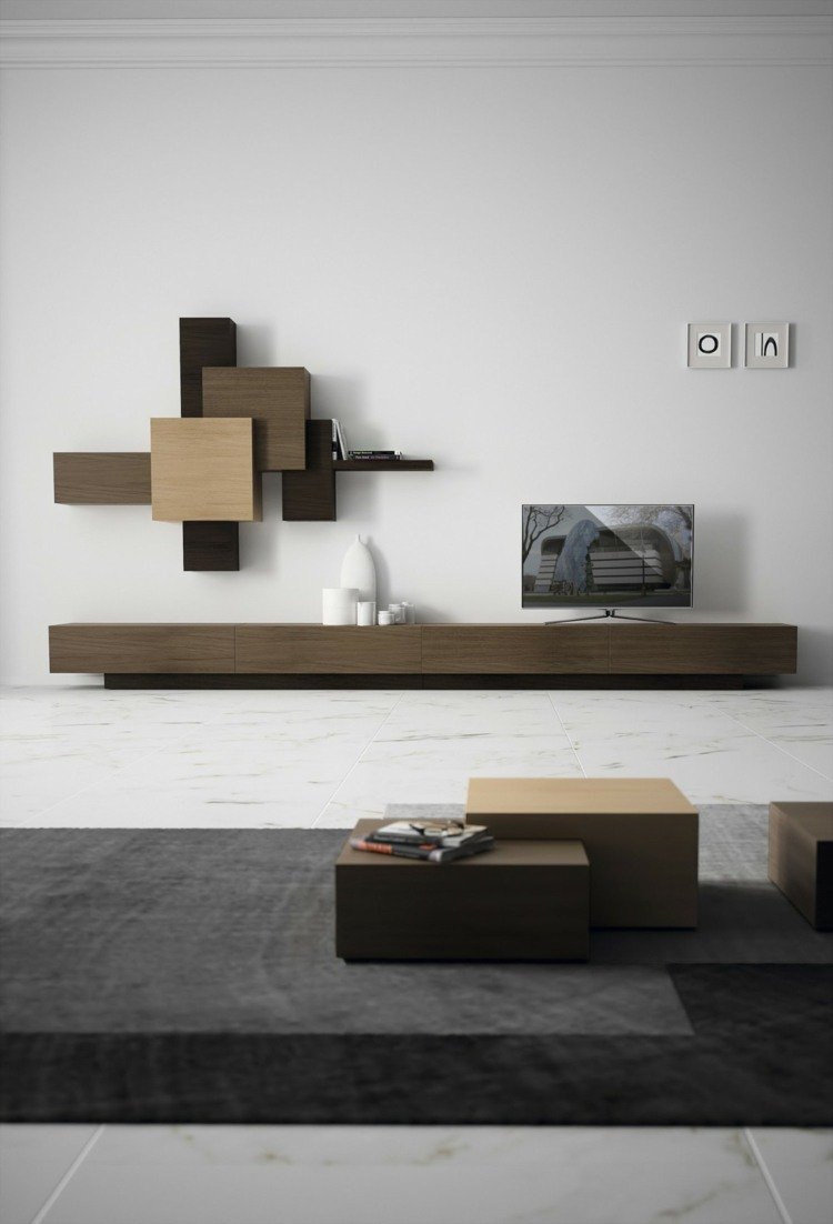 soffbord möbler samling trä vägg enhet matta grå