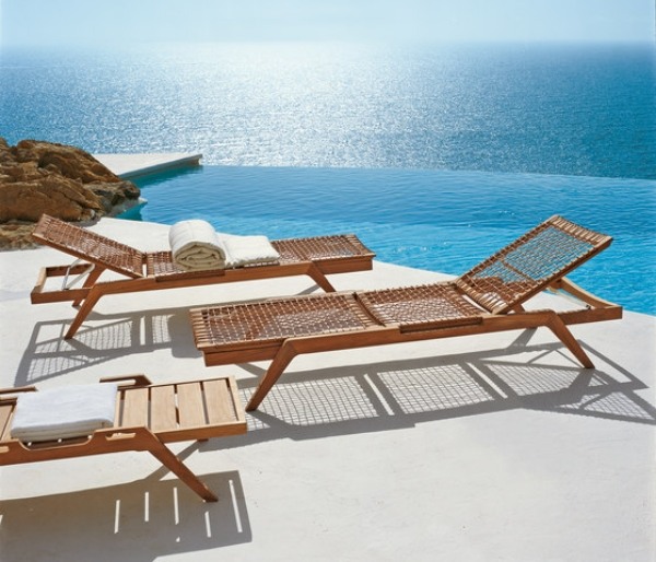 modern solstol teak möbler syntes samling utomhus