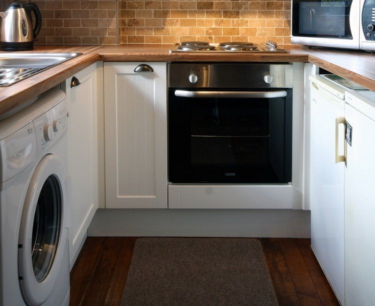 integrera tvättmaskinen i det lilla köket