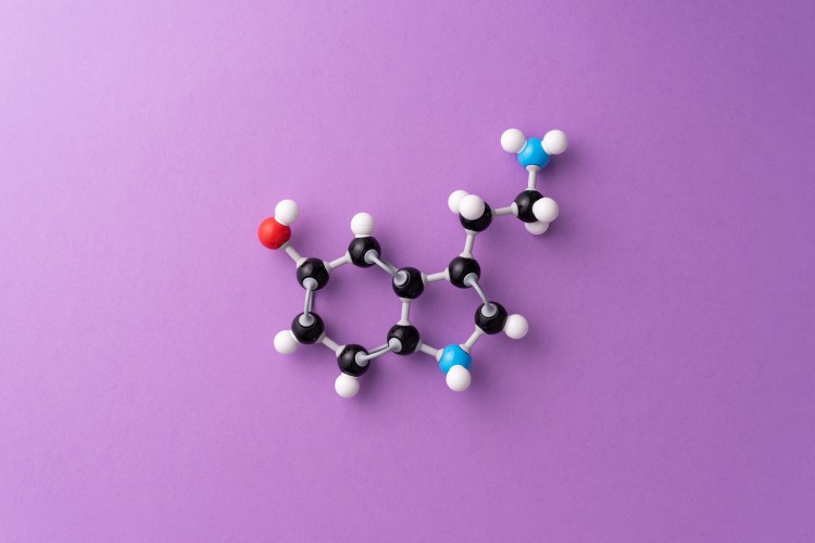 kemisk formel för serotoning av lyckohormonet